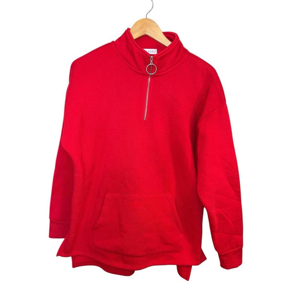 Eye Candy red pullover sweatshirt fleece cozy basic‎ top women’s size L